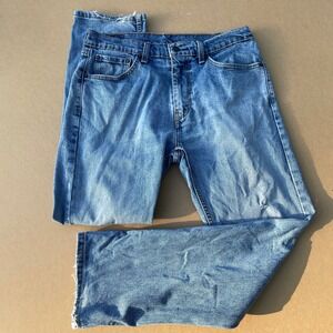 Levi's 505 Jeans Mens 32x29 Blue Casual Regular Fit Straight Leg Denim Pants